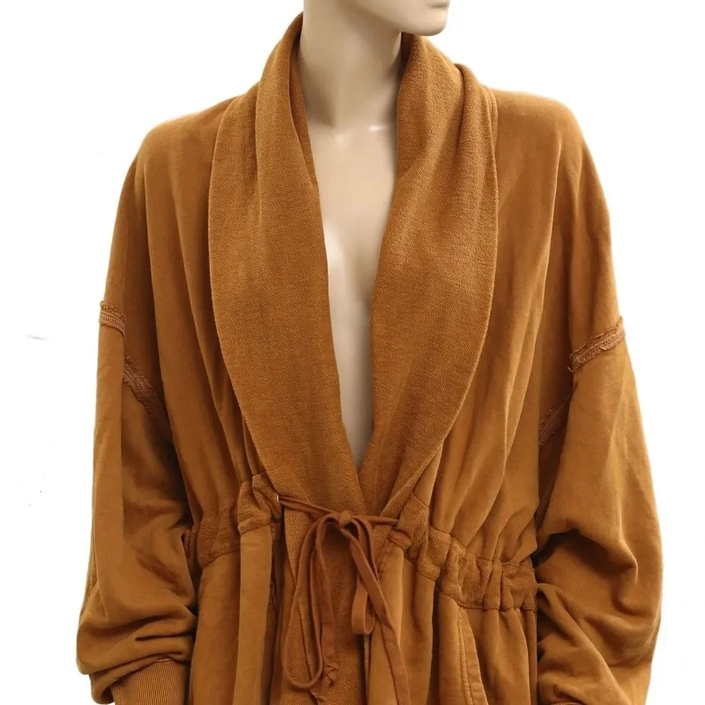 Free People Boothbay Sweatshirt Jacket Cardi Top Ventilated Oversized XS 283804